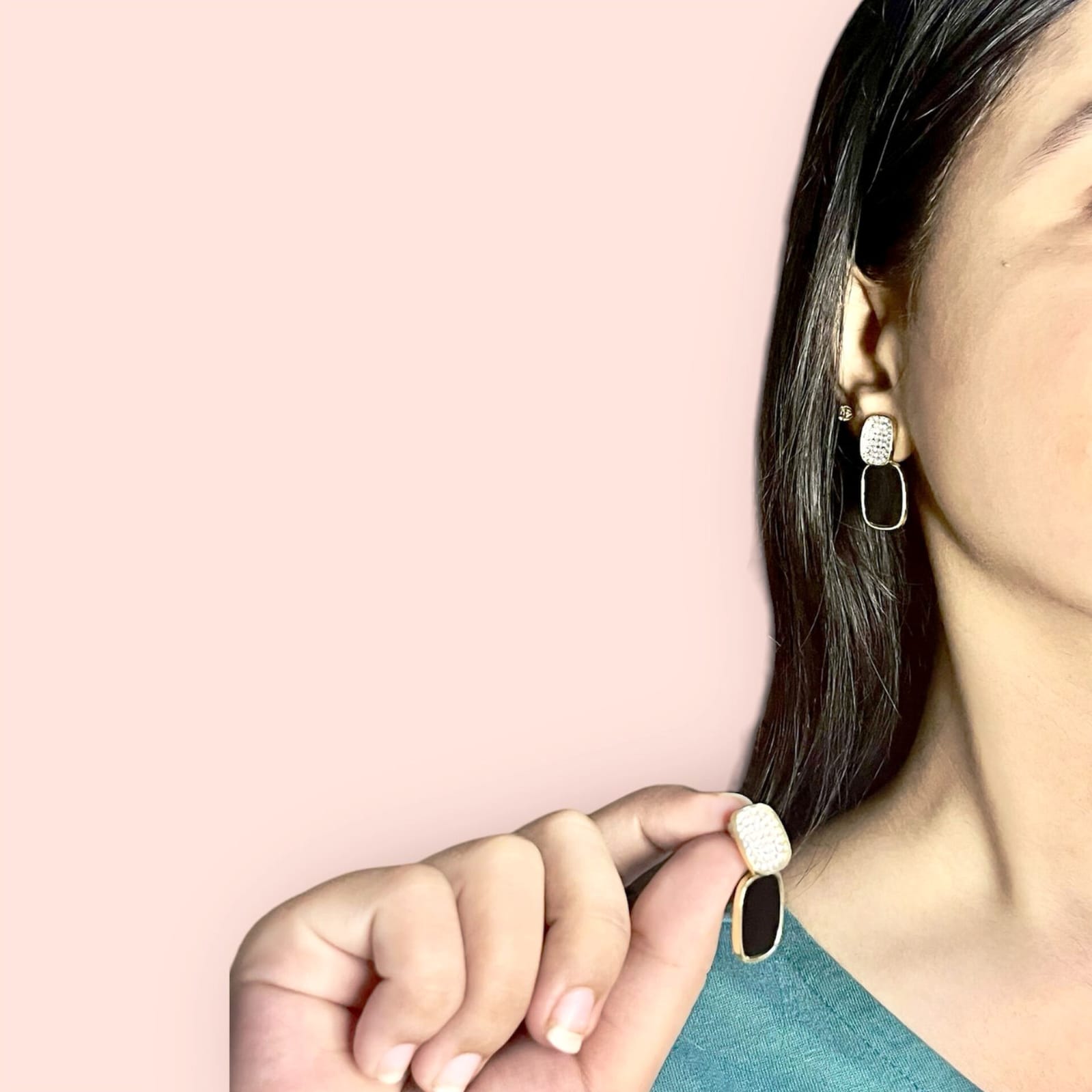 Black Earrings Side